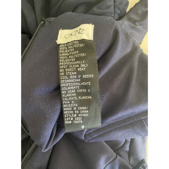 Vintage Cache Y2K Navy Beaded Scoop Neck Chiffon Bodycon Mini Dress 6 - Picture 3 of 9